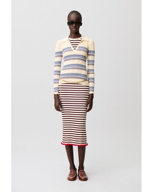 Claudie Pierlot White Multicolour Striped Knit Top