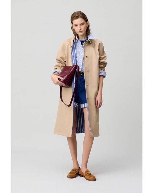 Claudie Pierlot Blue Straight Mid-Length Trench