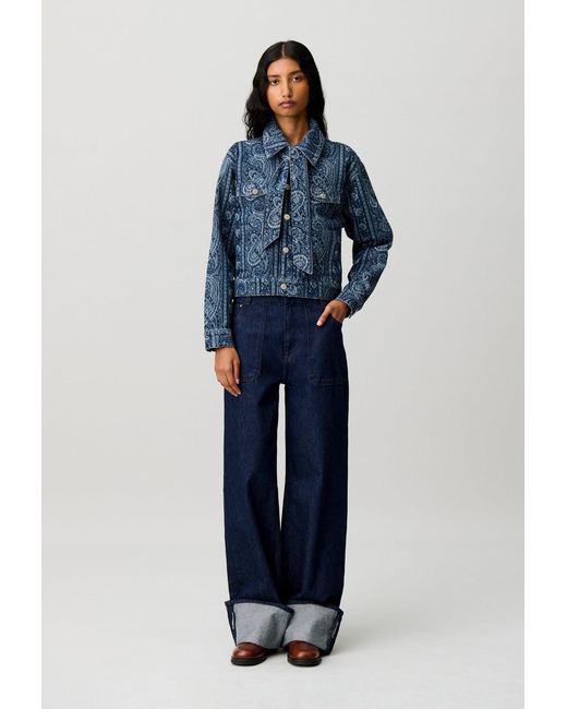 Claudie Pierlot Blue Printed Denim Jacket