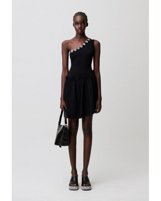 Claudie Pierlot Black Crochet Floral Knit Dress