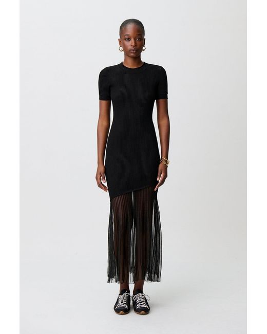 Claudie Pierlot Black Long Flared Knitted Dress