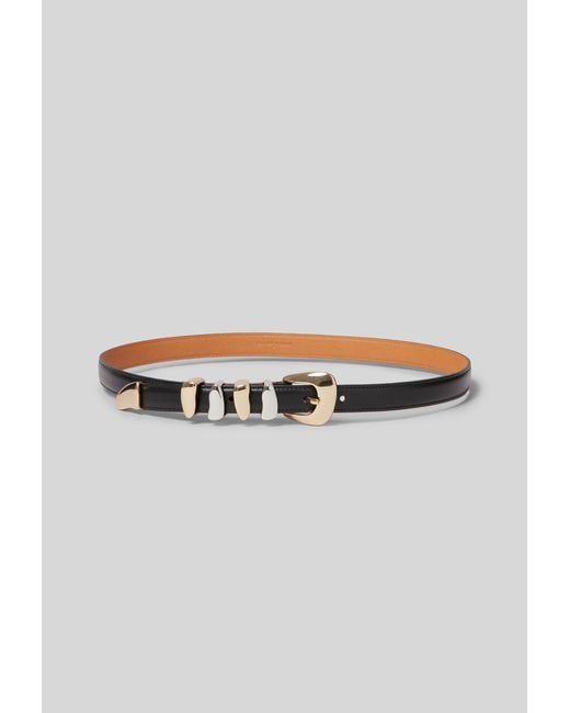 Claudie Pierlot Gray Leather Belt With Buckle