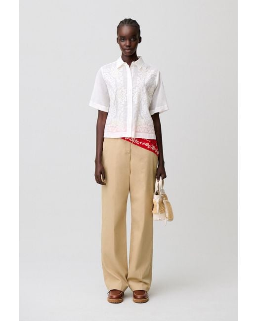 Claudie Pierlot White Embroidered Cotton Shirt
