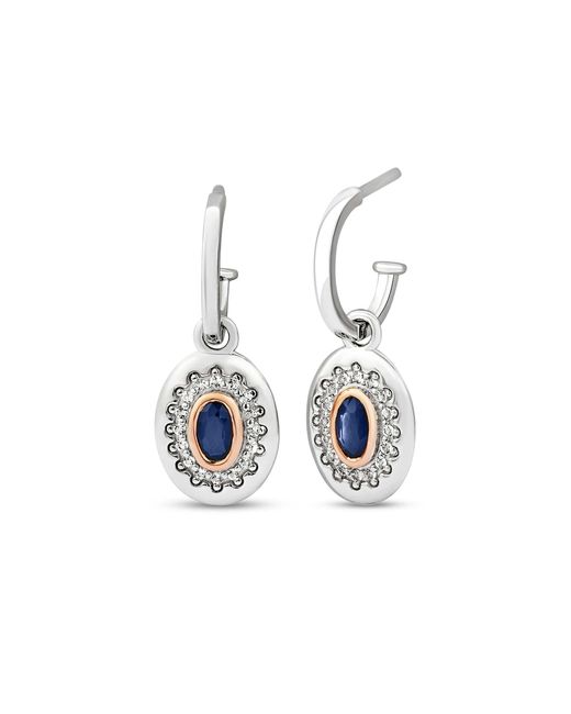 Clogau Blue Royal Sterling Diana Earrings With Sapphires & Topaz
