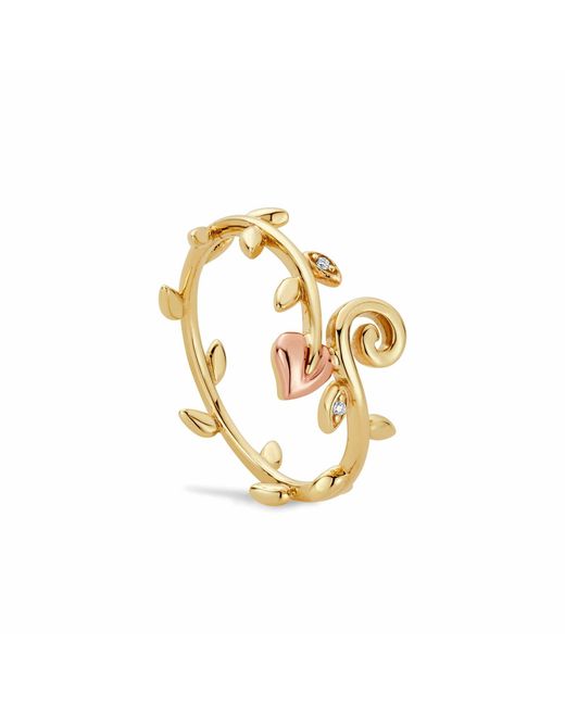 Clogau Metallic Tree Of Life 9Ct Solid Vine Ring With Diamonds