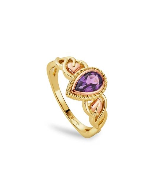Clogau Metallic Royal 9Ct Solid Delphinium Ring With Amethyst