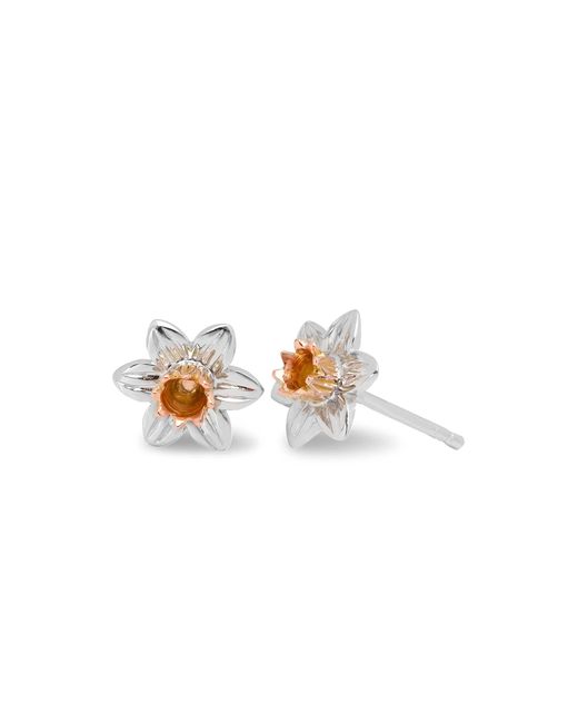 Clogau White Nature's Wonder Sterling Daffodil Stud Earrings