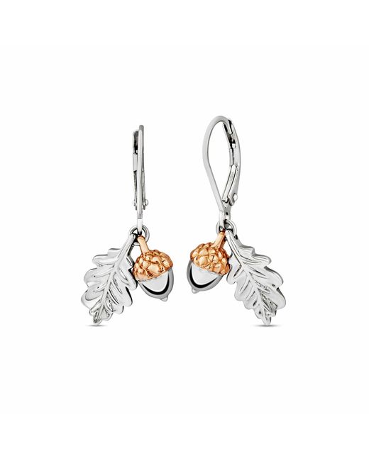 Clogau White Royal Sterling Oak Leaf Earrings