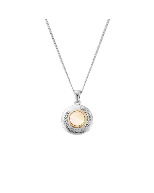 Clogau Metallic Celebration Sterling Pendant With Mother Of Pearl & Topaz