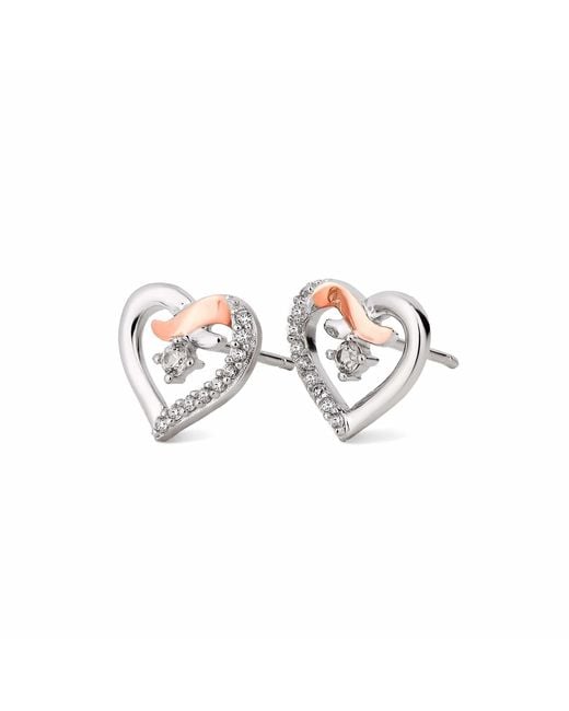 Clogau Metallic Forever Yours Sterling Kiss Stud Earrings With Zircon