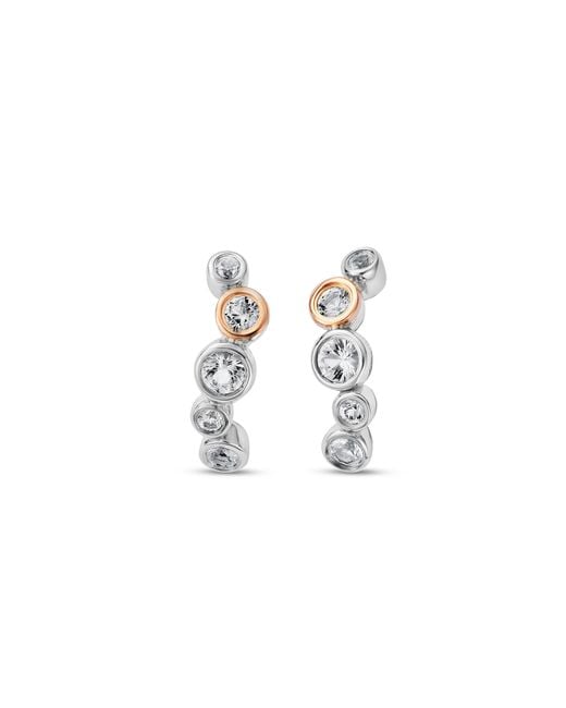 Clogau Metallic Celebration Sterling Curved Stud Earrings With Topaz
