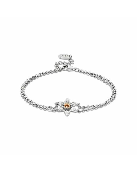 Clogau Metallic Nature's Wonder Sterling Daffodil Double-Chain Bracelet