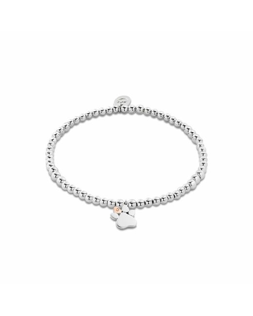 Clogau Metallic Paw Prints Sterling Affinity Bracelet With Topaz
