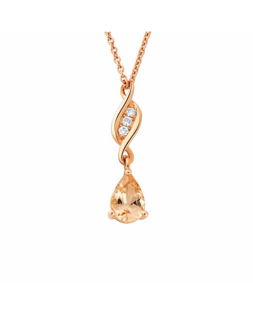 Clogau Metallic Past Present Future 18Ct Solid 1854 Blend Pendant With Diamonds And Morganite