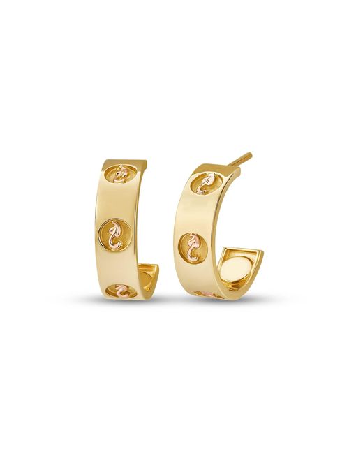 Clogau Metallic Insignia 9Ct Solid Half-Hoop Earrings