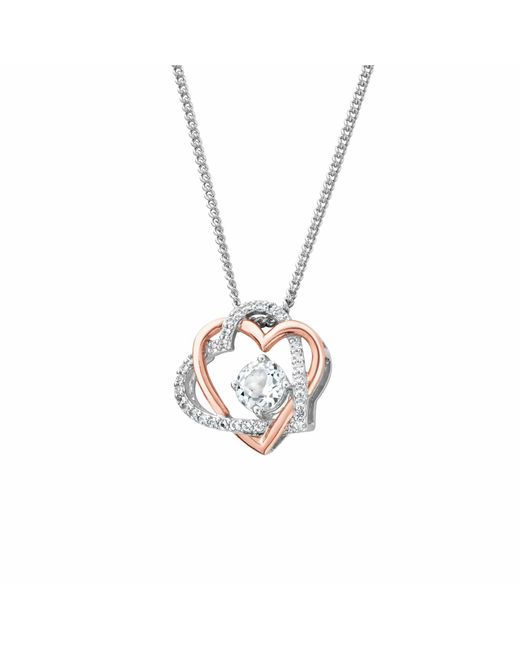Clogau Metallic Forever Yours Sterling Heart Pendant With Topaz