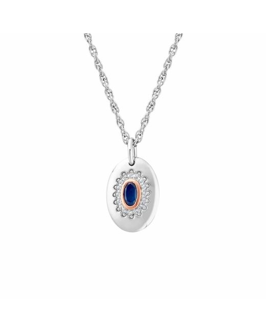 Clogau White Royal Sterling Diana Pendant With Sapphire & Topaz