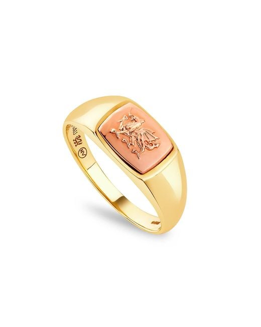 Clogau Metallic Royal 9Ct Solid Welsh Dragon Signet Ring