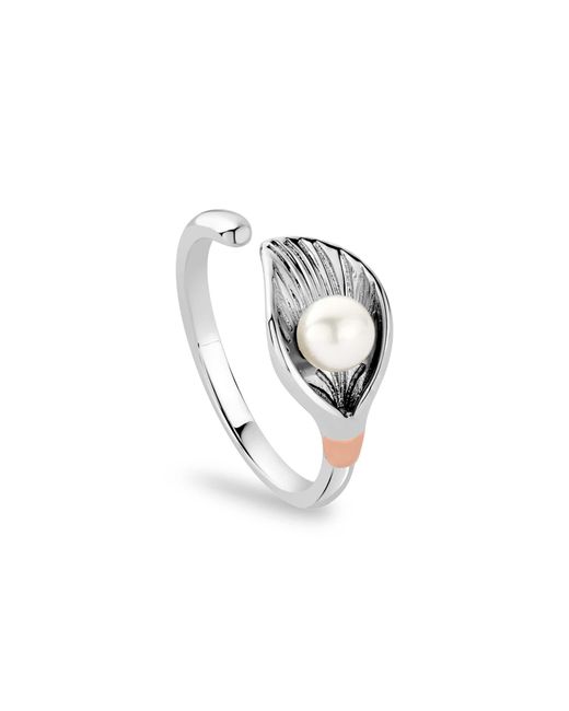 Clogau Metallic Nature's Wonder Sterling Oyster Shell Ring With Pearl