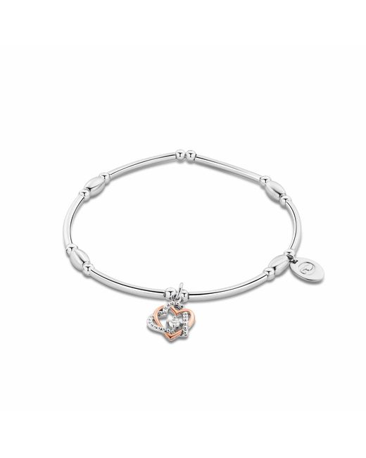 Clogau Metallic Forever Yours Sterling Heart Affinity Bracelet With Topaz