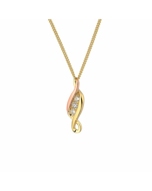Clogau Metallic Past Present Future 9Ct Solid Pendant With Diamonds