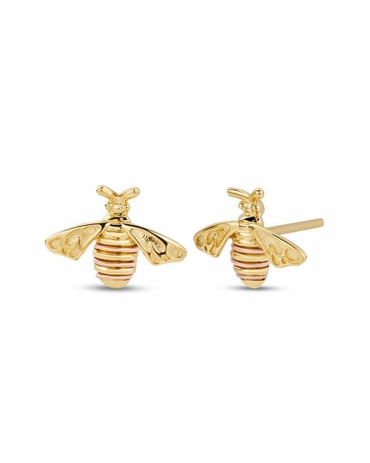 Clogau Metallic Nature's Wonder 9Ct Solid Honey Bee Stud Earrings