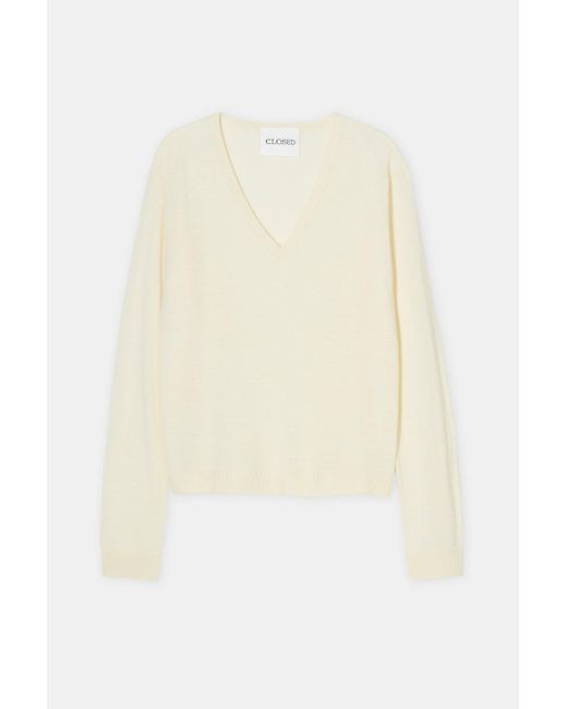 Closed White Damen Pullover Aus Woll-Seiden-Mix, (Größe)