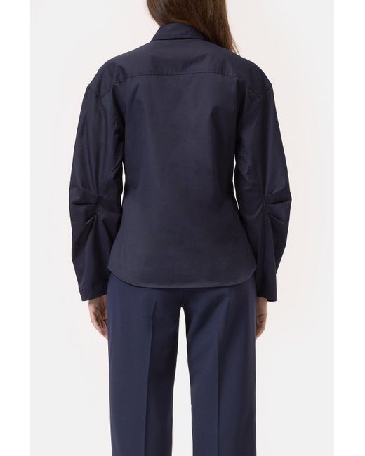Closed Blue Damen Bluse Aus Baumwoll-Popeline, (Größe)