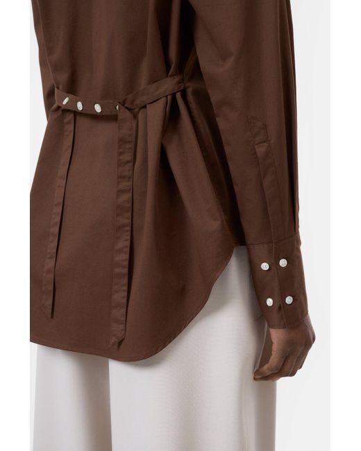 Closed Brown Damen Bluse Mit Gürtel, (Größe)