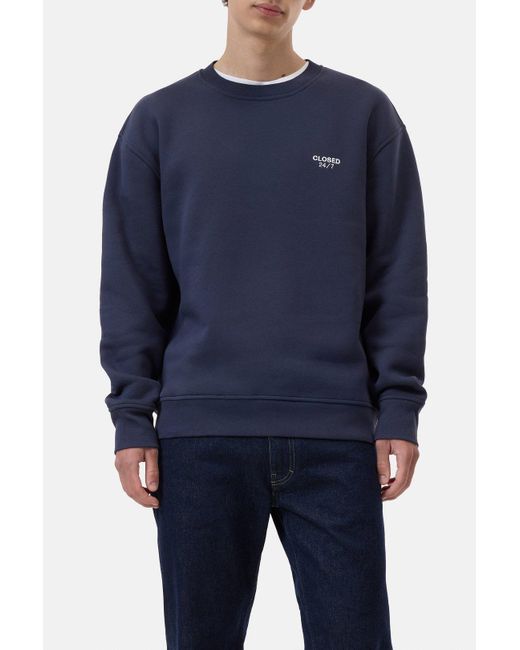 Closed Herren Sweatshirt Mit Logo-Print, (Größe) in Blue für Herren