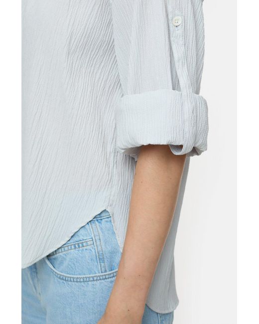 Closed White Damen Bluse Aus Strukturiertem Viskose-Mix, (Größe)