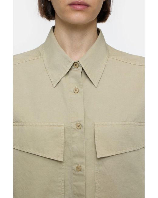 Closed Natural Damen Hemdbluse Aus Baumwoll-Leinen-Mix, (Größe)