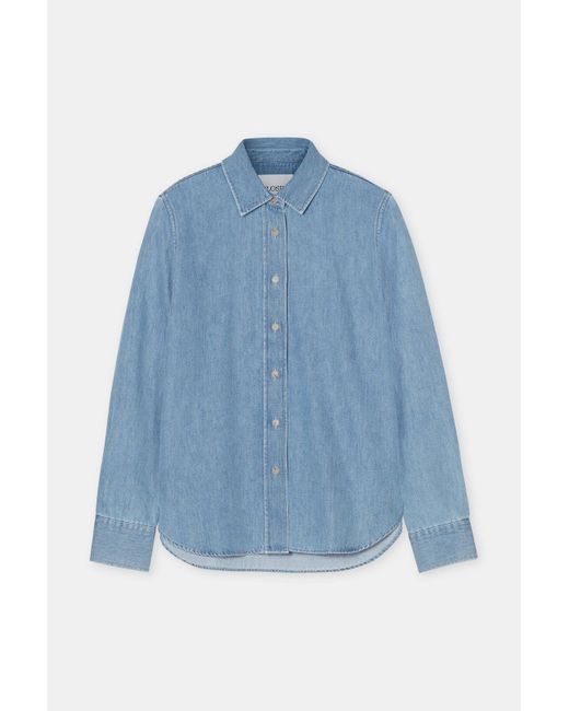 Closed Blue Damen Hemdbluse Aus Denim, (Größe)