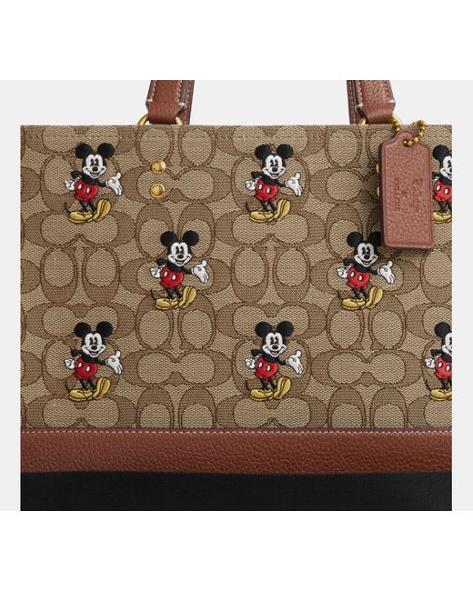 COACH Brown Disney X Coach Dempsey Carryall Bag With Print | Cotton