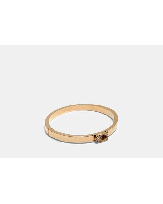 Bracciale Rigido Con Pavé Signature di COACH in Black