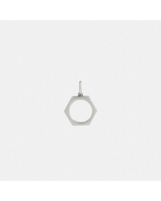 COACH White Hex Nut Single Earring
