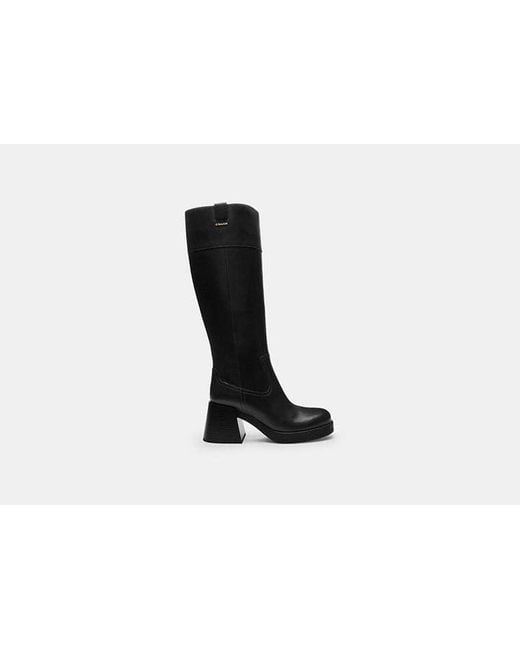COACH Black Block Heel Tall Boot