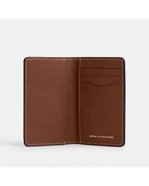 COACH Brown Bifold Card Case for men