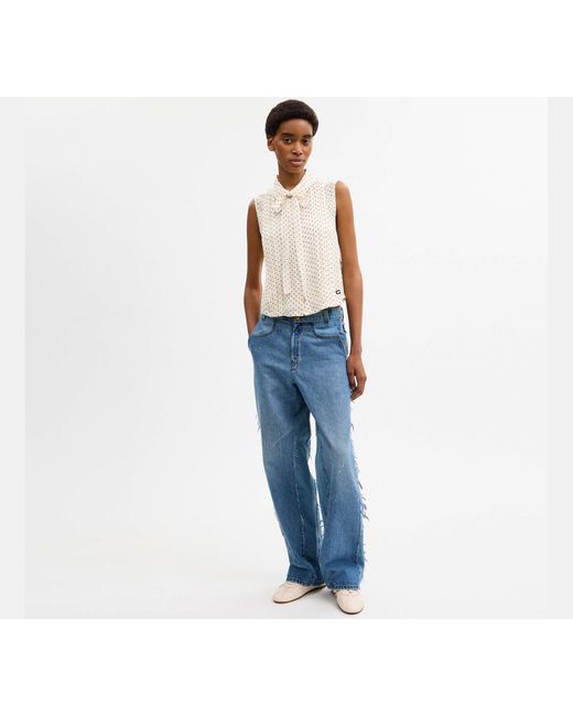 COACH Black Cropped Sleeveless Blouse