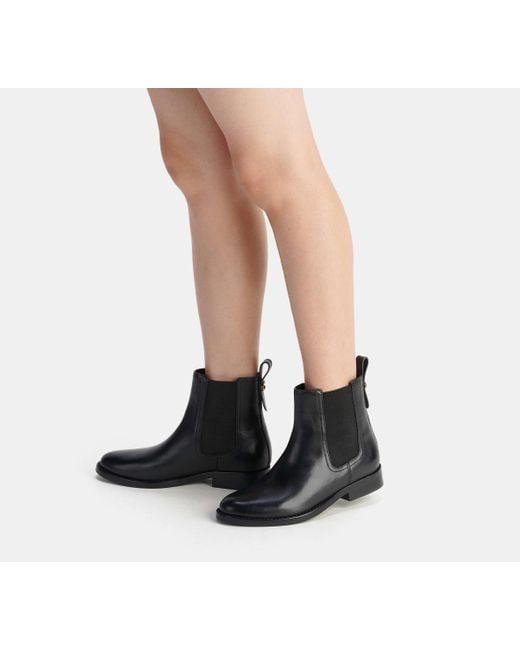 COACH Black Maeve Leather Bootie Ankle Boot
