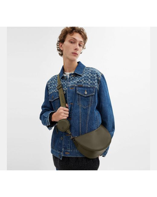 COACH Black Hall Soft Sling Bag for men