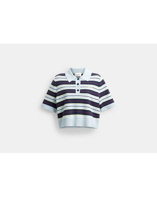 COACH Black Cropped Polohemd Mit Steifen