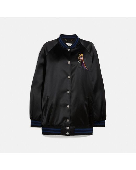 COACH Black X Jean Michel Basquiat Oversized Varsity Jacket