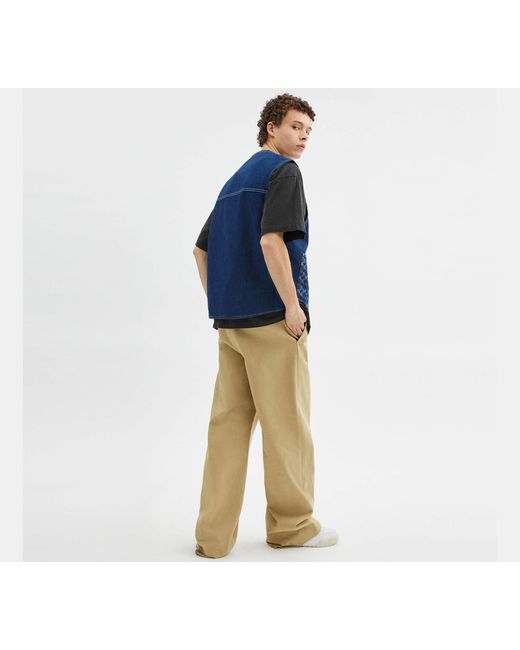 COACH Blue Denim Work Vest for men