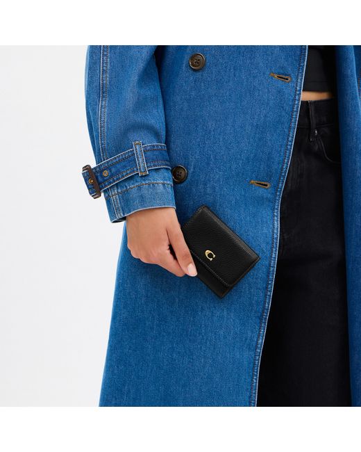 COACH Black Essential Flap Card Case