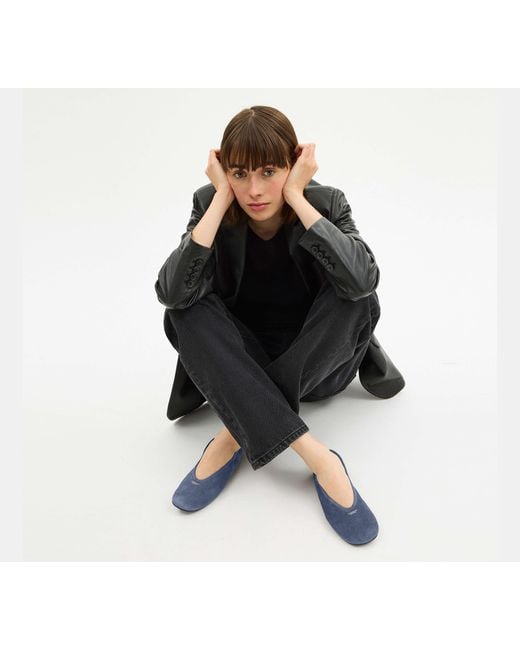 COACH Blue Suede Ballerinas 'Houston'