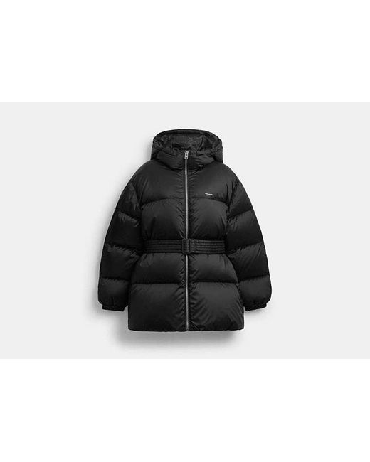 COACH Black Belted Puffer Jacket