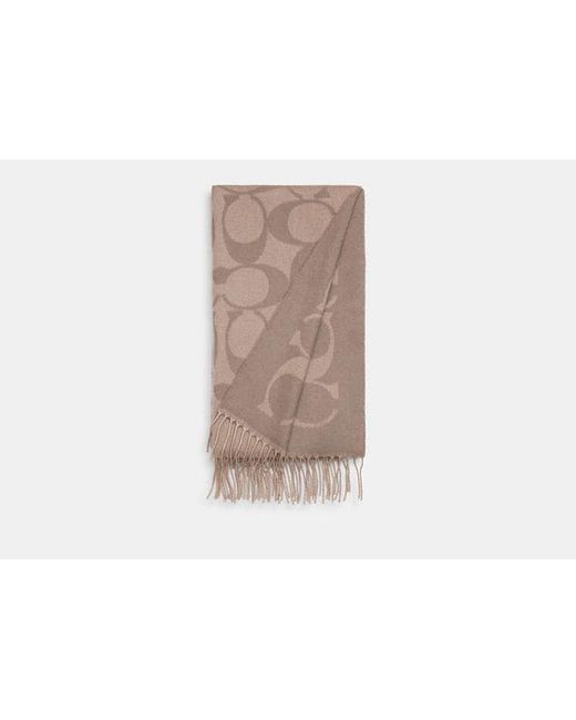 COACH Black Oversized Wool-Cashmere Signature Muffler Scarf