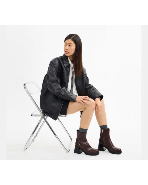 COACH Black Block Heel Boot