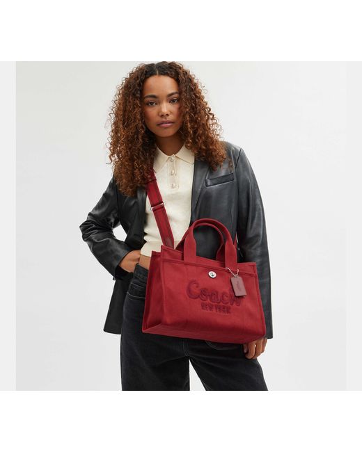 COACH Red Cargo Tote Bag